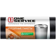 ONE service Пакеты для мусора Optimum HD 45*55см 35л/50шт черный (40шт/ящ)